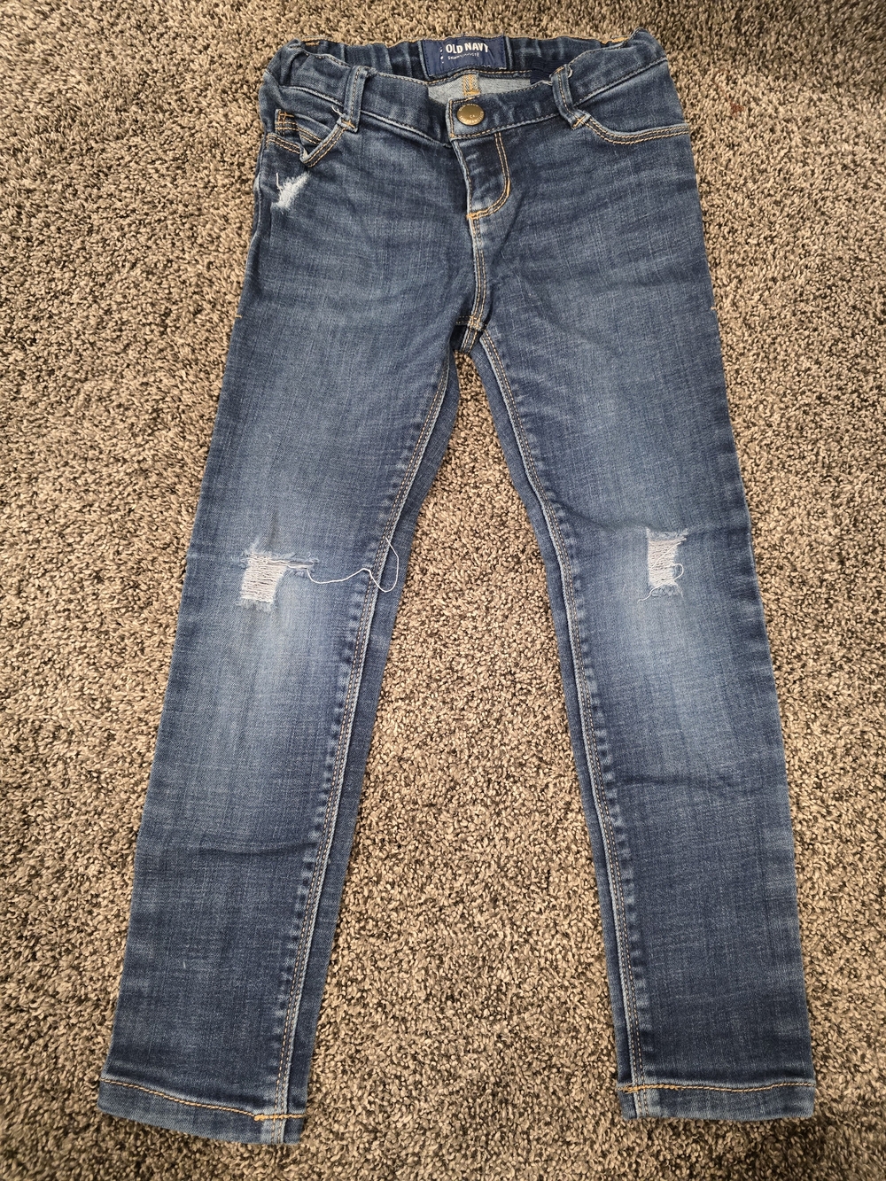 Old Navy Girls' Distressed Blue Skinny Jeans